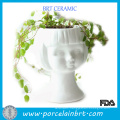 Beauty Girl White Ceramic Head Planters